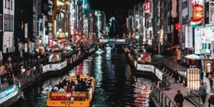 오사카 도톤보리 강 야경