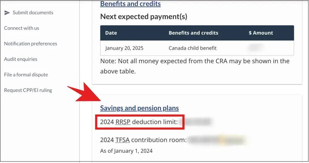 CRA 홈페이지에서 RRSP 기여 한도 확인하는 방법