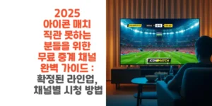 2025-아이콘-매치-직관-못하는-분들을-위한-무료-중계 -채널-완벽-가이드-확정된-라인업-채널별-시청-방법-썸네일