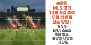 손흥민-MLS-경기-10월-6일 -추석-무료-생중계-보는-방법 -ENA-ENA-스포츠-채널번호-본방송-재방송-시간표-썸네일