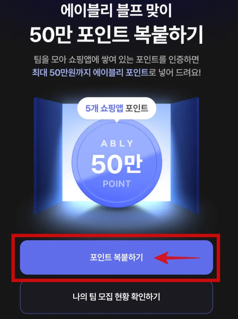 에이블리-블랙프라이데이-이벤트-50만-포인트-복붙하기