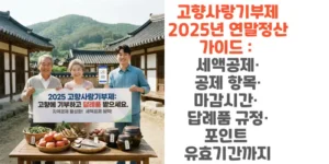 고향사랑기부제-2025년 -연말정산 가이드-세액공제-공제-항목-마감시간-답례품-규정-포인트-유효-기간까지