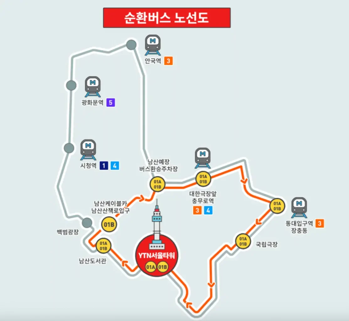 남산타워-순환버스-01B-노선도