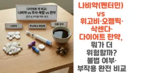 나비약-펜터민-vs-위고비-오젬픽-삭센다-다이어트-한약-뭐가-더-위험할까-불법-여부-부작용-완전-비교-썸네일