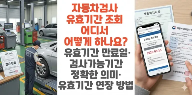 자동차검사-유효기간-조회-어디서-어떻게-하나요-유효기간 만료일-검사가능기간-뜻-유효기간-연장-방법-썸네일