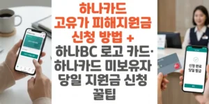 하나카드-고유가-피해지원금 -신청-방법-하나BC-로고-카드-하나카드-미보유자-당일-지원금-신청-꿀팁-썸네일