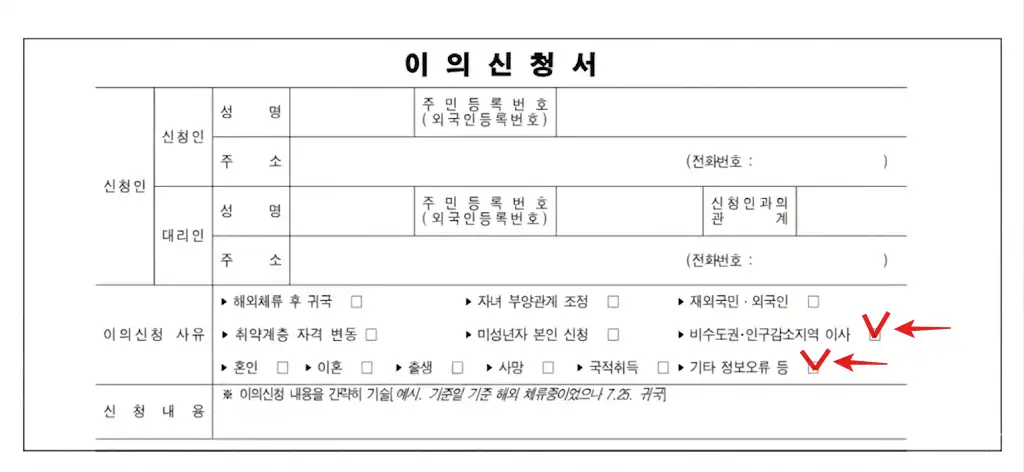 국민신문고-이의신청서-양식
